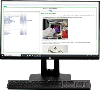 Software wizard provides ‘read-and-click’ guidance and progress information