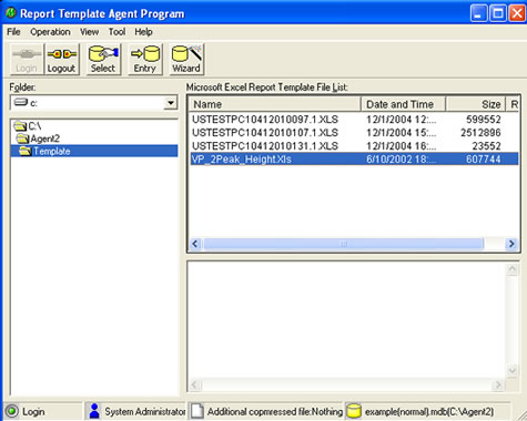 Template Registration Window